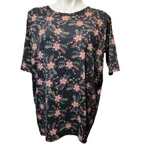 ❤️ 4/$20 LuLaRoe Irma Women's XS Runs big High-low Black with floral print Long